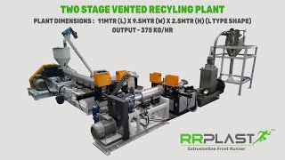 TWO STAGE VENTED RECYLING PLANT @RRPlastExtrusions  #recycling #plastic #plasticmachine #rrplast