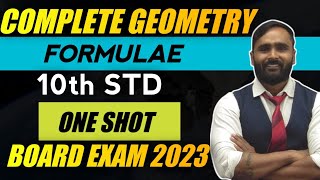 COMPLETE GEOMETRY FORMULAE |ONE SHOT |10TH STD|BOARD EXAM 2024|PRADEEP GIRI SIR