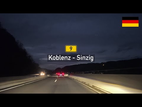 Driving in Germany: Bundesstraße B9 from Koblenz to Sinzig
