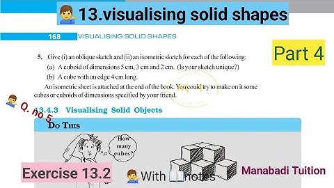 7th class maths| Chapter 13|💁‍♂️Visualising solid shapes| Exercise 13.2| Q no 5 |part 4|CBSE|NCERT|
