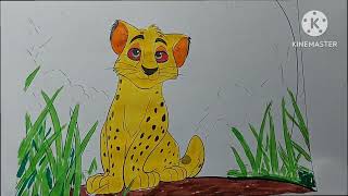 Easy to Draw Mufasa | How to fill color in Mufasa (Baby Lion King) Drawing