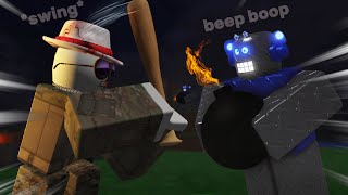 DESTROYING ROBOTS WITH A BASEBALL BAT IN ROBLOX! (Build to survive the robots 2) screenshot 4