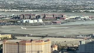 Secret Janet Airlines Area-51 departure flight filmed from the LINQ high roller.  July 8, 2022.