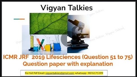 ICMR JRF 2019 Question Paper Part 3 #icmr #mcq #pyq2019