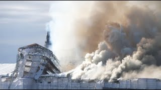 Копенгаген палає! Горить будівля біржі, якій 400 роківFire breaks out at Copenhaden's stock exchange