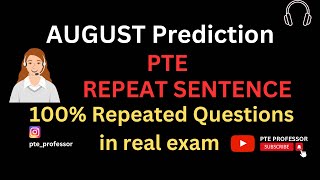PTE Repeat Sentence - August 2023 - Most Repeated | PTE REPEAT SENTENCE | MOST EXPECTED | PTE 2023©