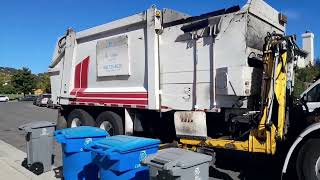 Recology of Cupertino Ex Norcal Waste Services Diesel WXLL Heil Python Doing Blue