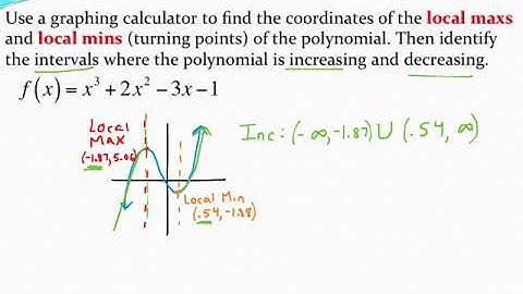Describing the intervals where a polynomial is increasing or decreasing