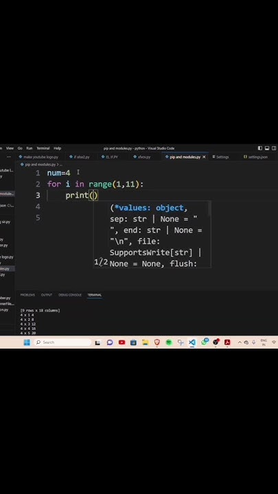 print table using for loop in python | print table in python |#viral # ...
