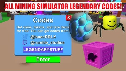 ALL LEGENDARY CODES IN MINING SIMULATOR!! || Roblox