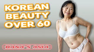 Natural Older Korean Women Over 60 Wearing White Underwear