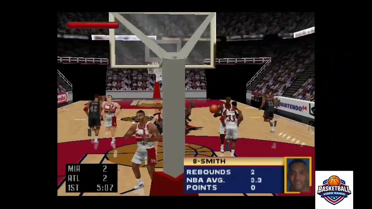 Miami Heat vs. Atlanta Hawks - Kobe Bryant In NBA Courtside (N64)