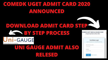 COMEDK UGET / Uni GAUGE ADMIT CARD & HALL TICKET 2020 RELEASED || DOWNLOAD NOW