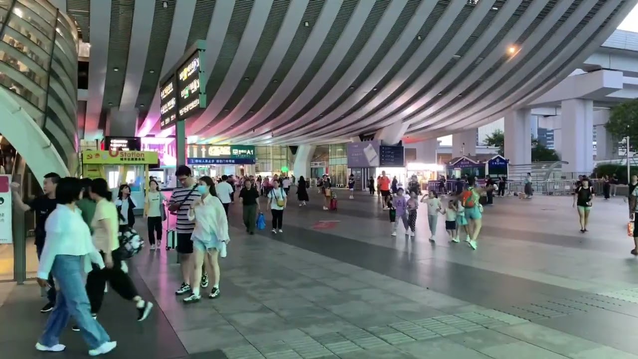 实拍深圳北站，客流量真大，高铁动车一列接着一列，太壮观了！ 