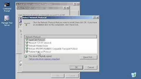 Viewing Available Protocols in Windows Server 2003.avi