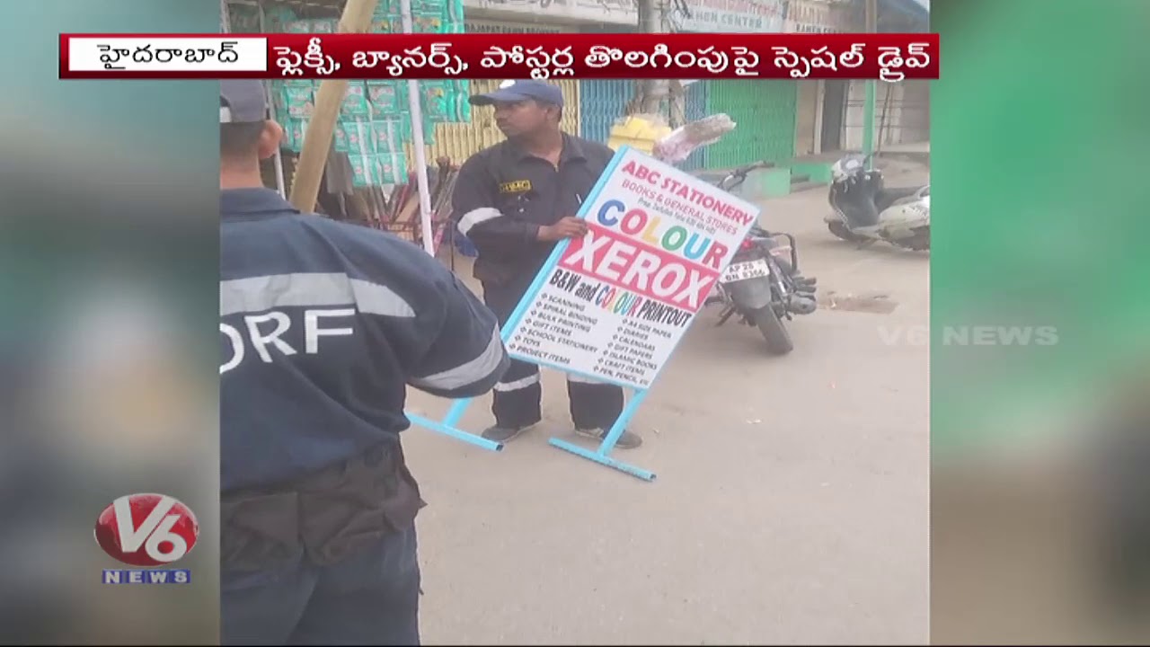 GHMC Focus On flexies And Banners, Removed 20000 flexies In Two Days | V6 News