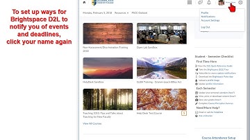 Pellissippi State Brightspace D2L Tutorial - Step 2. Profile and Notifications