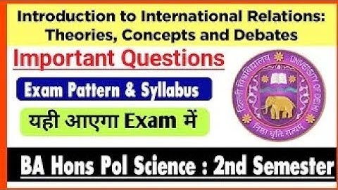 Introduction to International relations Theories Concepts and Debates BA Hons Pol Science 2nd DU SOL