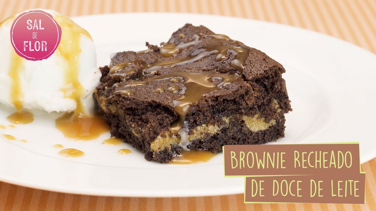 BROWNIE RECHEADO DE DOCE DE LEITE SAL DE FLOR
