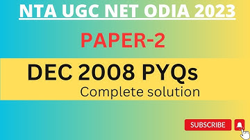 DEC 2008 UGC NET ODIA PYQs #ugcnetodia #pyqs#odia#odialiterature@Odialiterature