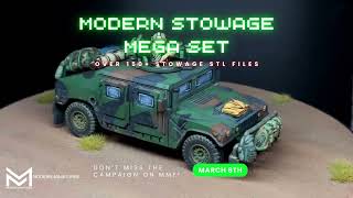 Modern Stowage Mega set 3D printable STL Camoaign by Modern-Miniatures for 28mm and 20mm Wargaming