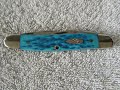 Case xx & Sons Pocket Worn Muskrat 05084 Caribbean Blue bone knife - more info & specs below.