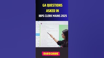 IBPS CLERK MAINS GA ASKED QUESTIONS  | #ytshorts