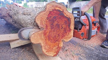 Woodworking Skills Virtuosity With Basic Tools // Build A Simple Table From Monolithic Tree Trunks