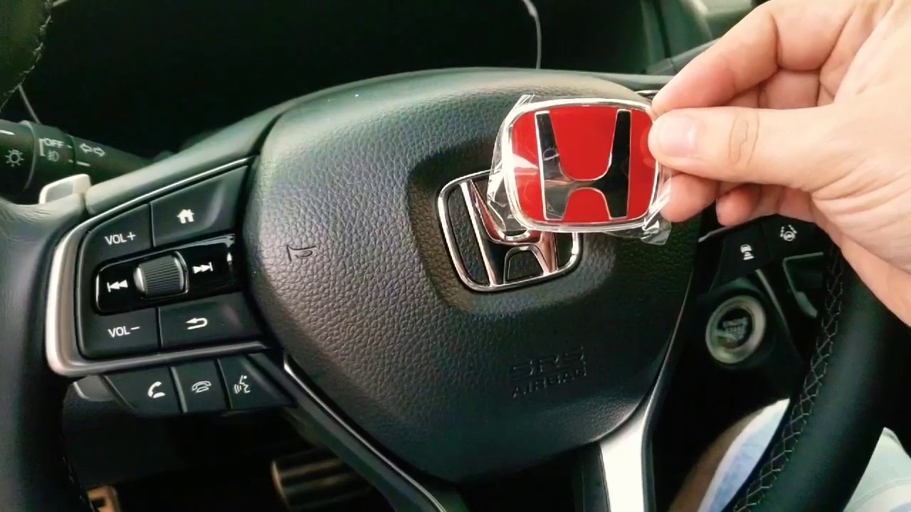 JDM Steering Wheel Emblem for Honda Accord 2018-2019 - YouTube