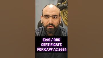 EWS / OBC CERTIFICATE FOR CAPF AC 2024 | CAPF AC 2024 FORM FILLING | UPSC CAPF AC 2024 #capf