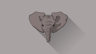 [Illustrator] Elephant Icon Speed Drawing