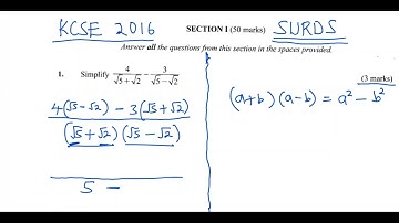 KCSE 2016   SURDS