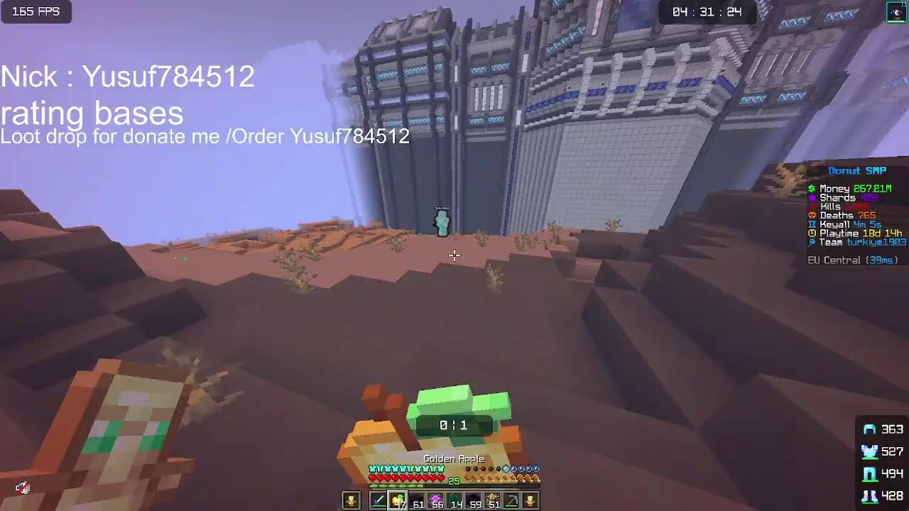 Donutsmp Rating 1m per good base / gambling / maybe lootdrop