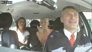 Norwegian Prime Minister Drives Taxi On Hidden Camera (English Subtitles)