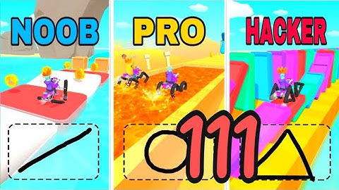 NOOB vs PRO vs HACKER in Scribble Rider ❤️ All Levels Gameplay, NEW Games iOS, Android