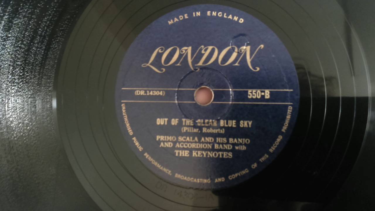 Primo Scala & the Keynotes Out Of The Clear Blue Sky 1950 UK - YouTube