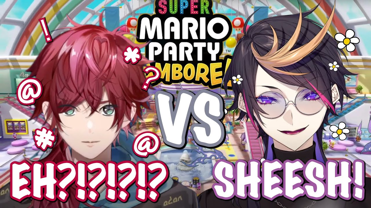 Shu and Rore Skill Issue Diff in Mario Party Jamboree | Eng Sub【Nijisanji Shu Yamino/ Lauren Iroas】