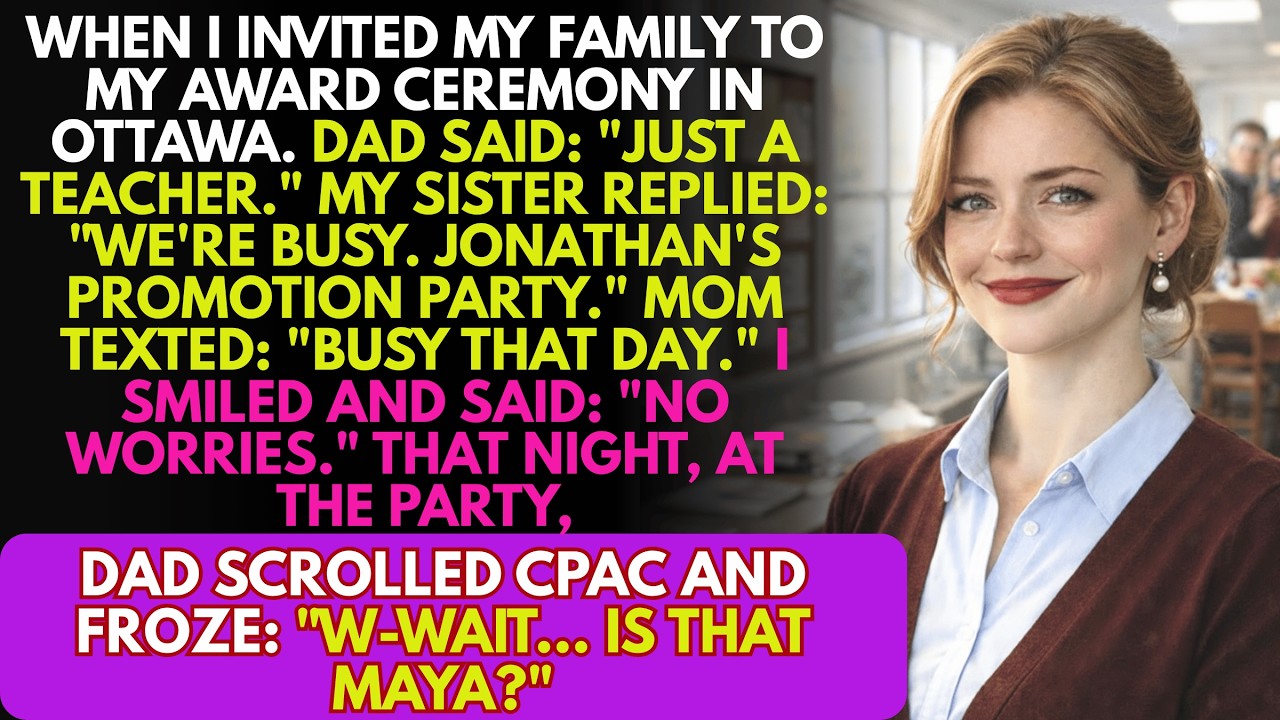 My Family Called Me 'Just A Teacher'—Until They Saw Me Receive The Governor General's Award On...