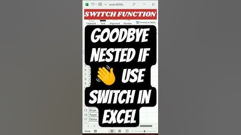 "Goodbye Nested IF 👋 Use SWITCH in Excel" #excel #exceltips #shorts