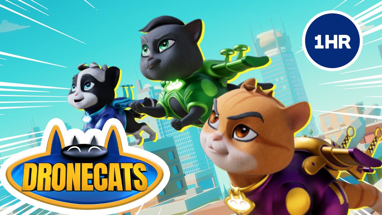 🕰️ DRONECATS: 1 HOUR LONG! 😸 | Superhero Cartoon | 20 - YouTube