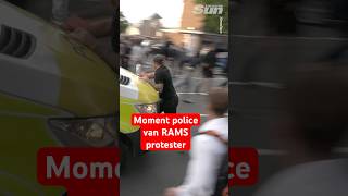 Thumbnail for Moment police riot van RAMS protester