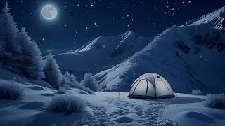 ASMR RELAX, Wind and winter ambience, calming nice scene with mountain site and stars