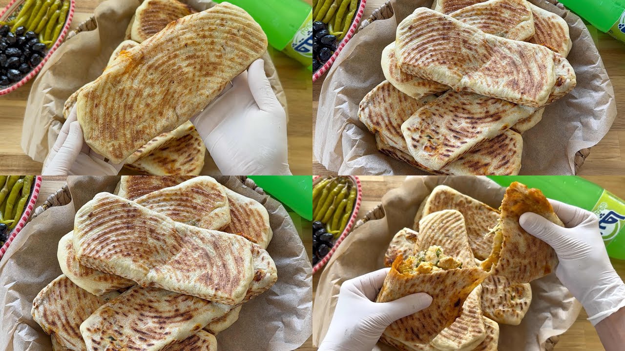 سندويشات بعجينة طرية و خفيفة بطريقة  بسيطة و بدون فرن sandwich pâte moelleuse cuisson à la poêle