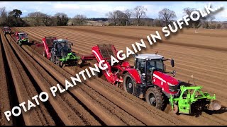 4Kᵁᴴᴰ March 2023: Foskett Farms planting potatoes on a very gusty day in Suffolk