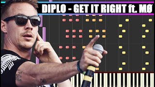 GET IT RIGHT (Diplo ft. MØ) Piano Tutorial / Cover SYNTHESIA + MIDI & SHEETS