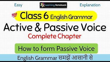 Class 6 Active and Passive Voice | Class 6 English grammar active and passive voice