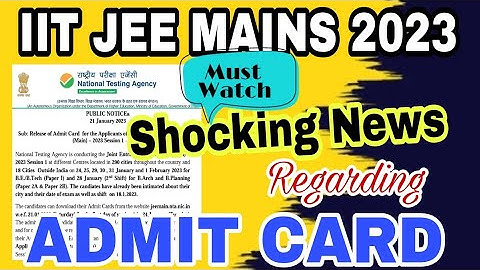 Official Admit card Jee mains 2023 out|How to check/Download iit jee mains admitcard2023| iitjeenews