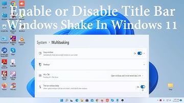 How To Enable or Disable Title Bar Window Shake In Windows 11 [Tutorial]