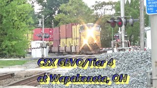 CSX GEVO/Tier 4 ON INTERMODAL TRAIN at Wapakoneta, OH