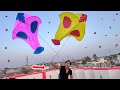 8 Feet Biggest Kite Flying With Make Yellow Eye Kite | Big Gudda